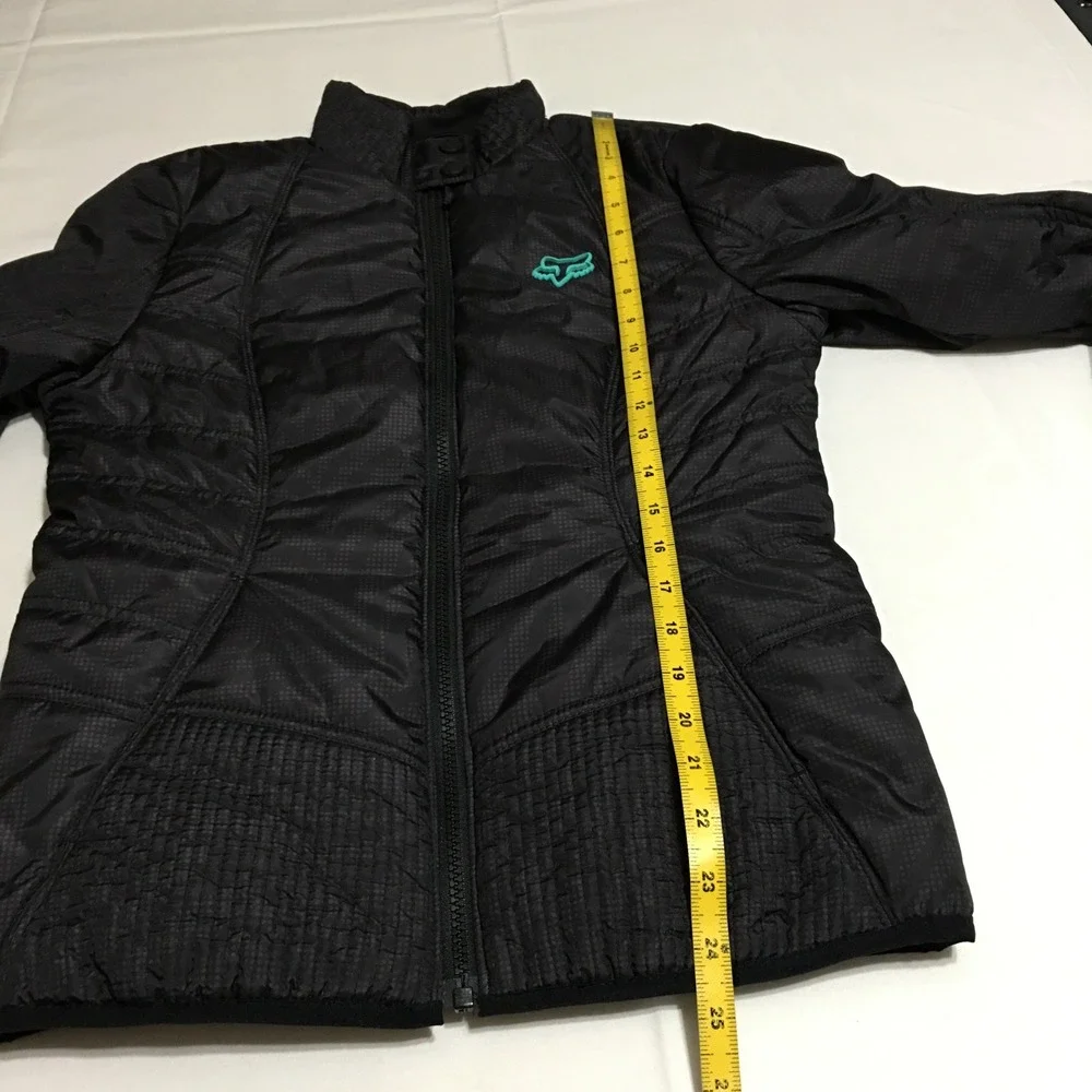 Fox Racing Puffer Jacket Womens Small Black Quilted Full Zip Lightweight